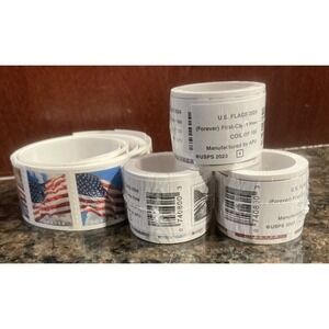 One Roll of 100 US Flags 2024 First Class Mail Stamps New Package, Value $78!